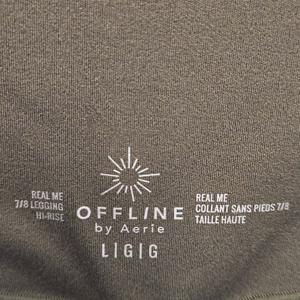 Offline By Aerie Real Me 7/8 High-Rise Legging Olive Grenn Leggings Size Large - Picture 10 of 10